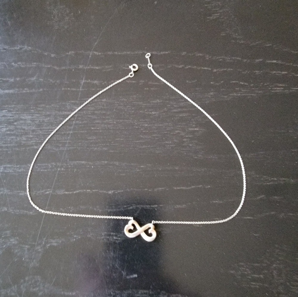 Tiffany and Co Sterling Silver double heart necklace EUC
